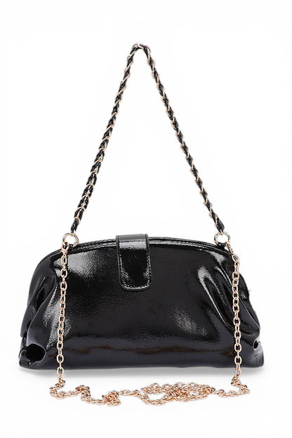 Chain Strap Patent Finish Classy Purse