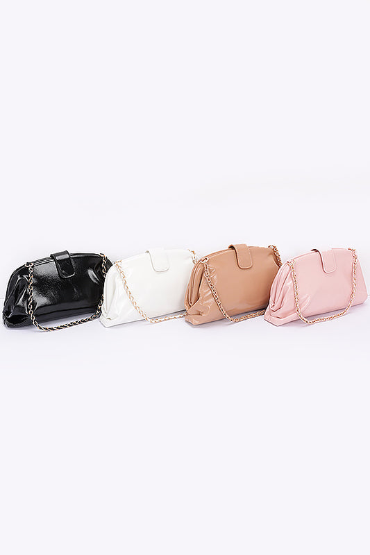 Chain Strap Patent Finish Classy Purse