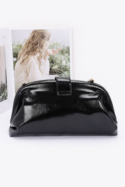 Chain Strap Patent Finish Classy Purse