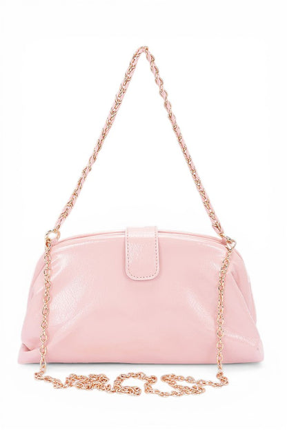 Chain Strap Patent Finish Classy Purse