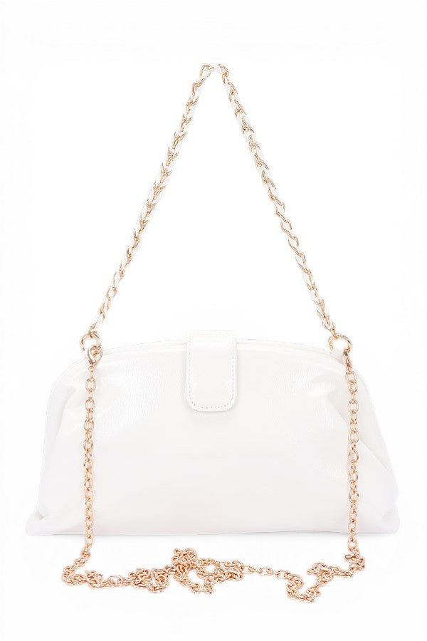 Chain Strap Patent Finish Classy Purse