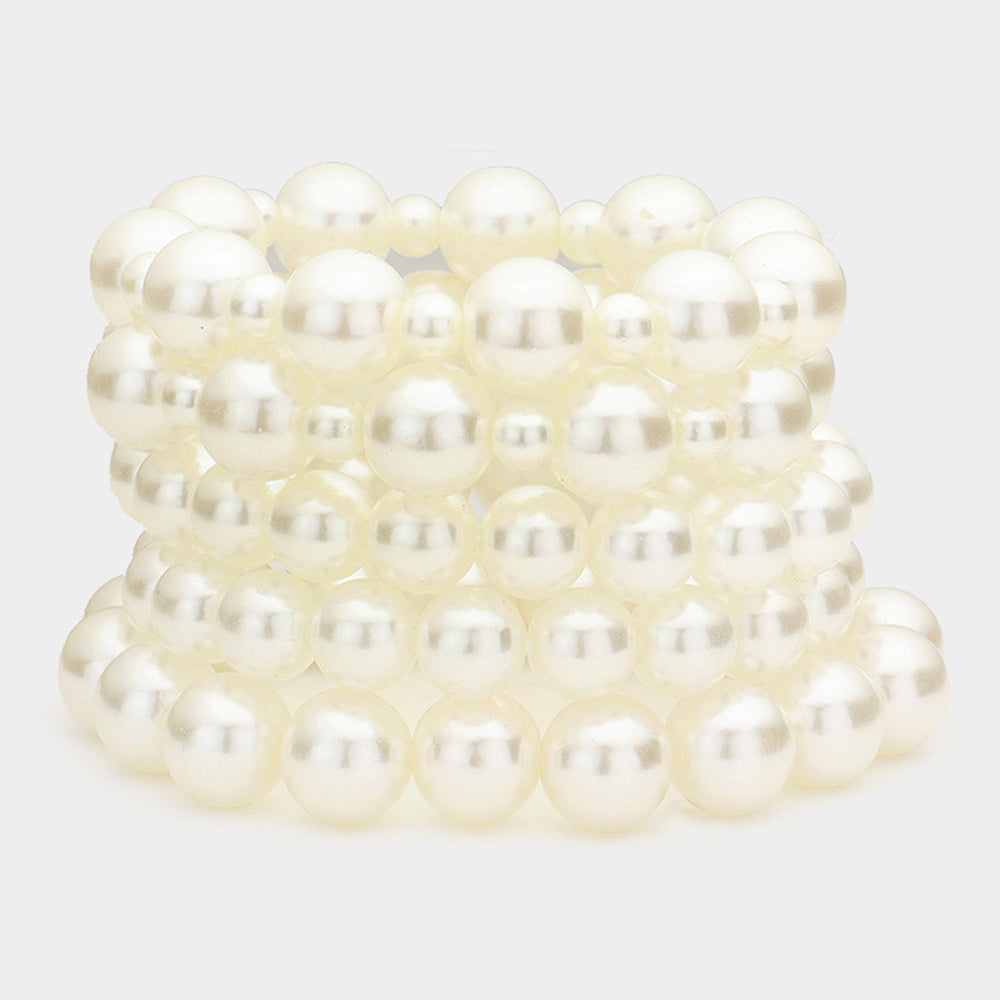 5 PC Pearl Stretch Bracelet
