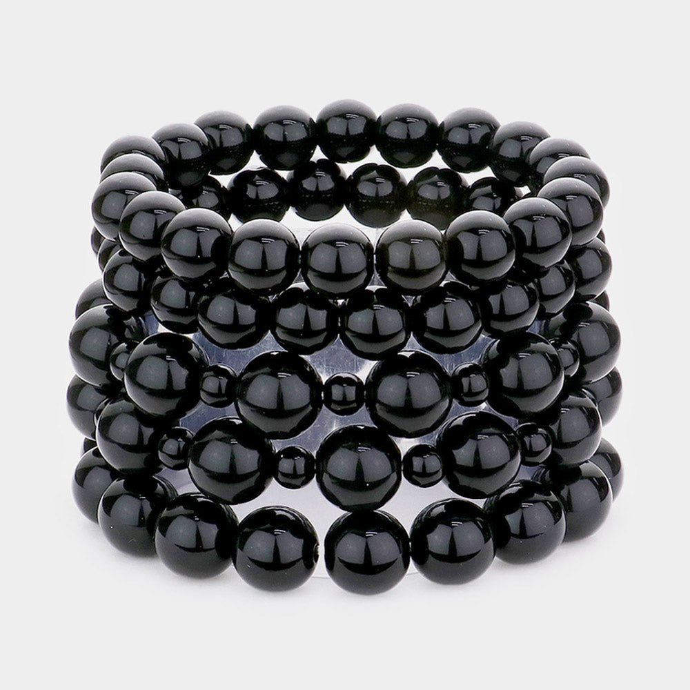 5 PC Pearl Stretch Bracelet