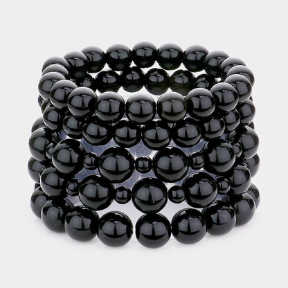 5 PC Pearl Stretch Bracelet