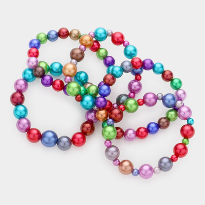 5 PC Pearl Stretch Bracelet