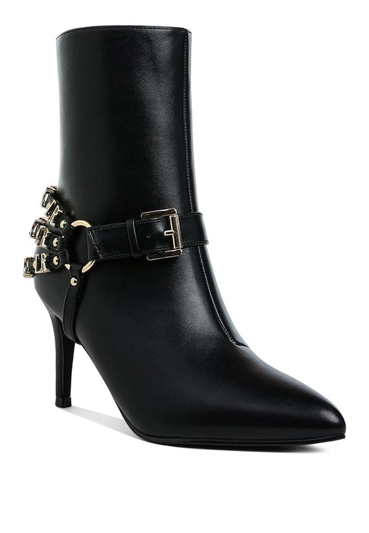 Nicene Harness Detail Stiletto Boots